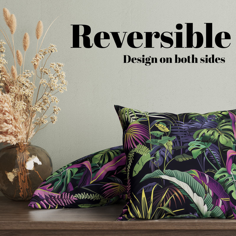 Housse de coussin réversible Floral Maximalist Floral, H 18 po x l 18 po
