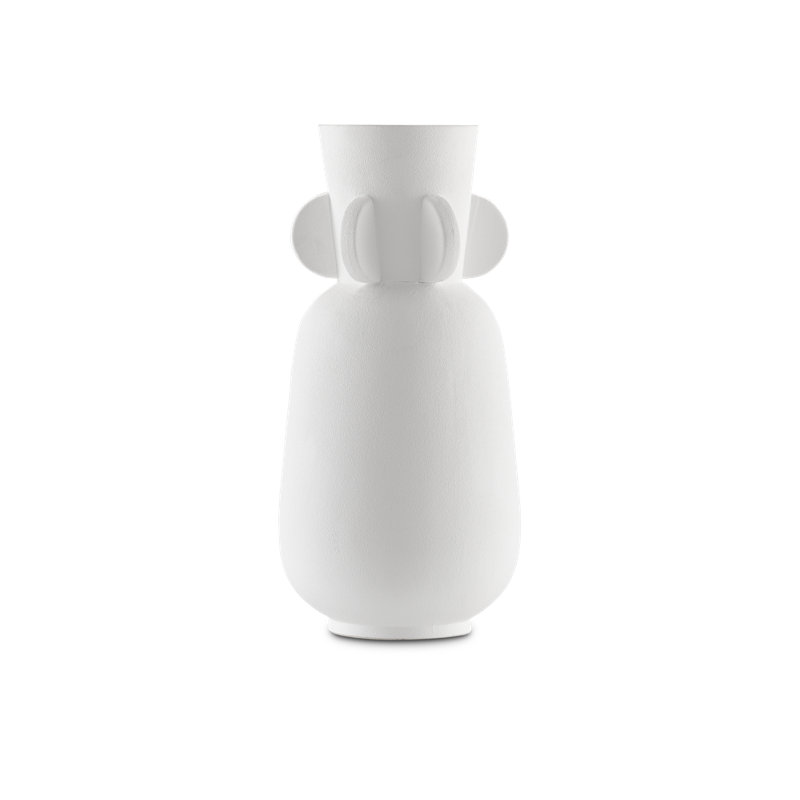Happy 40 Handmade Ceramic Table Vase, Textured White