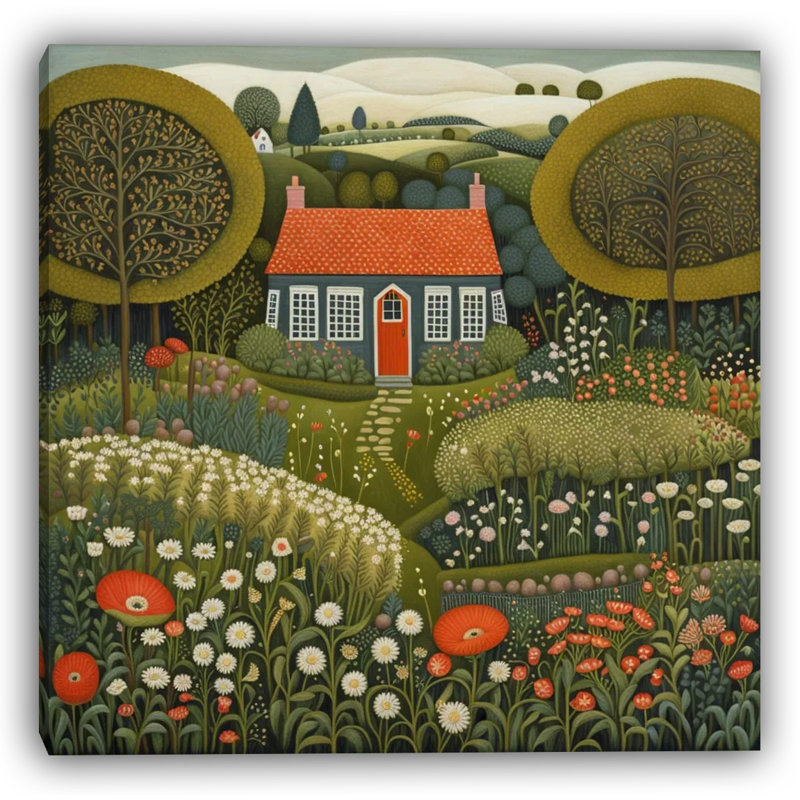Art mural sur toile paysage campagne, H 30 po x l 30 po