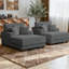 Canapé-lit rembourré en fausse fourrure avec porte-gobelet et coussins décoratifs-1103265020-1103265023