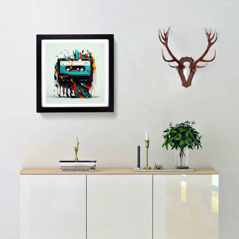 Cassette Tape - Framed Print, Black