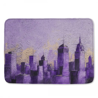 Tapis de bain mauve City Skyline