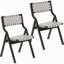 Chaises pliantes en bois, chaises pliantes, chaises de salle à manger en bois empilables pour la cuisine et la salle à manger, siège et dossier tissés, ensemble de 2 chaises de salle à manger