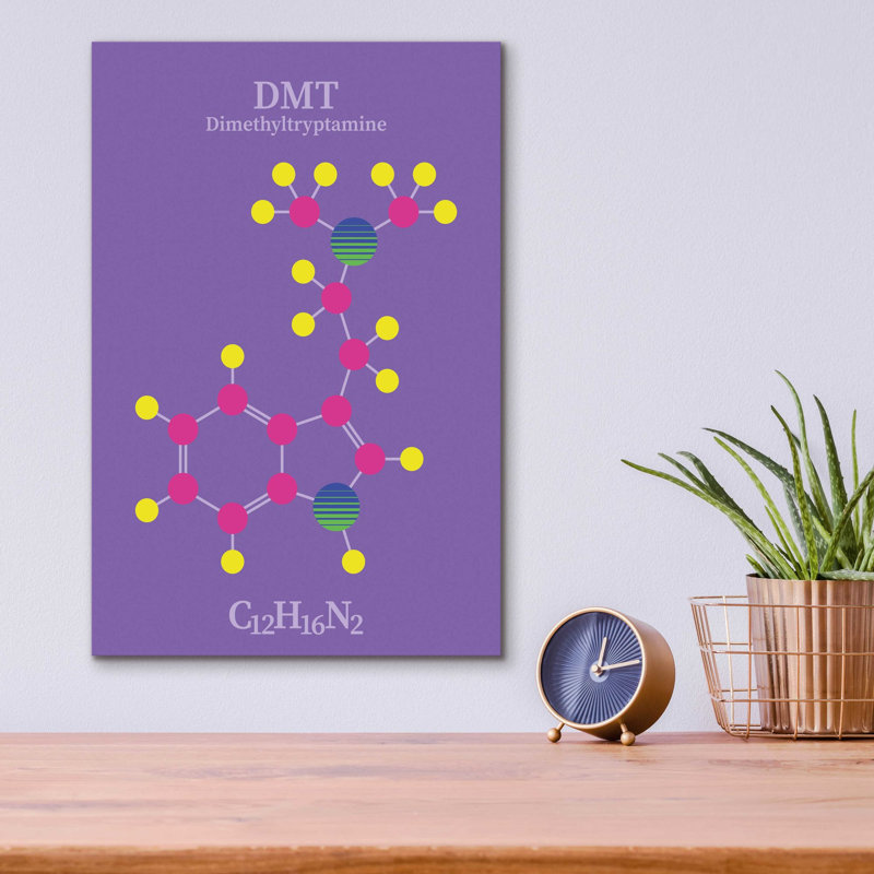 'DMT Molecule' by Epic Portfolio, Acrylic Glass Wall Art, 16" H x 12" W x 0.13" D