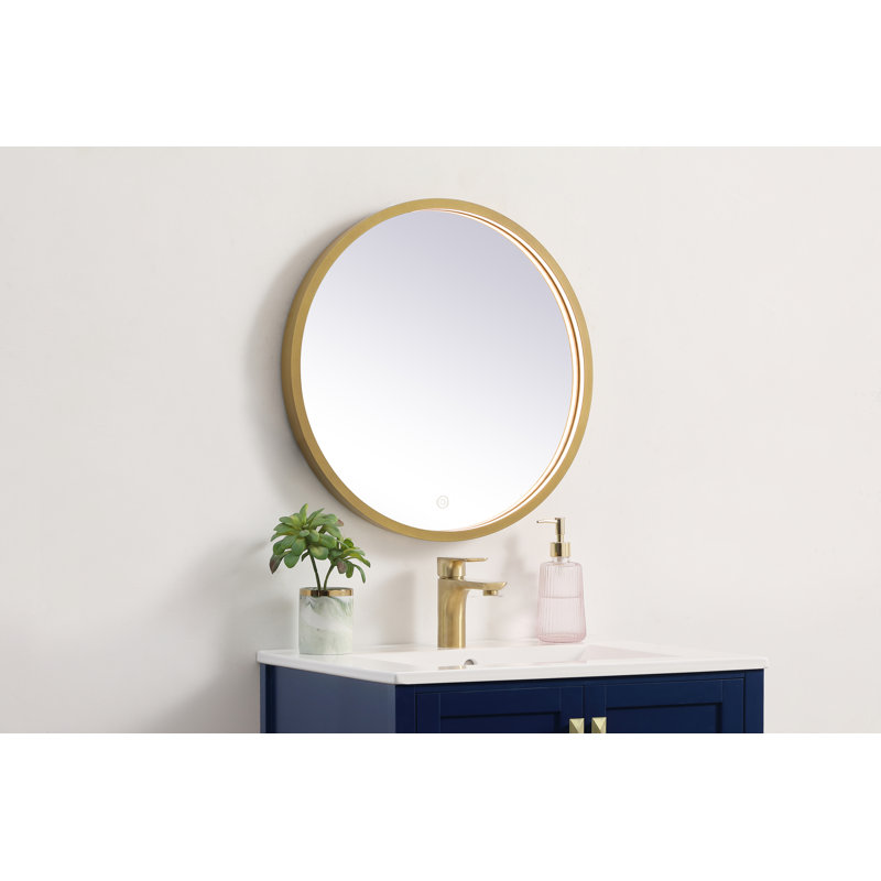 Miroir de salle de bain Pickard, 21 po x 21 po, Laiton