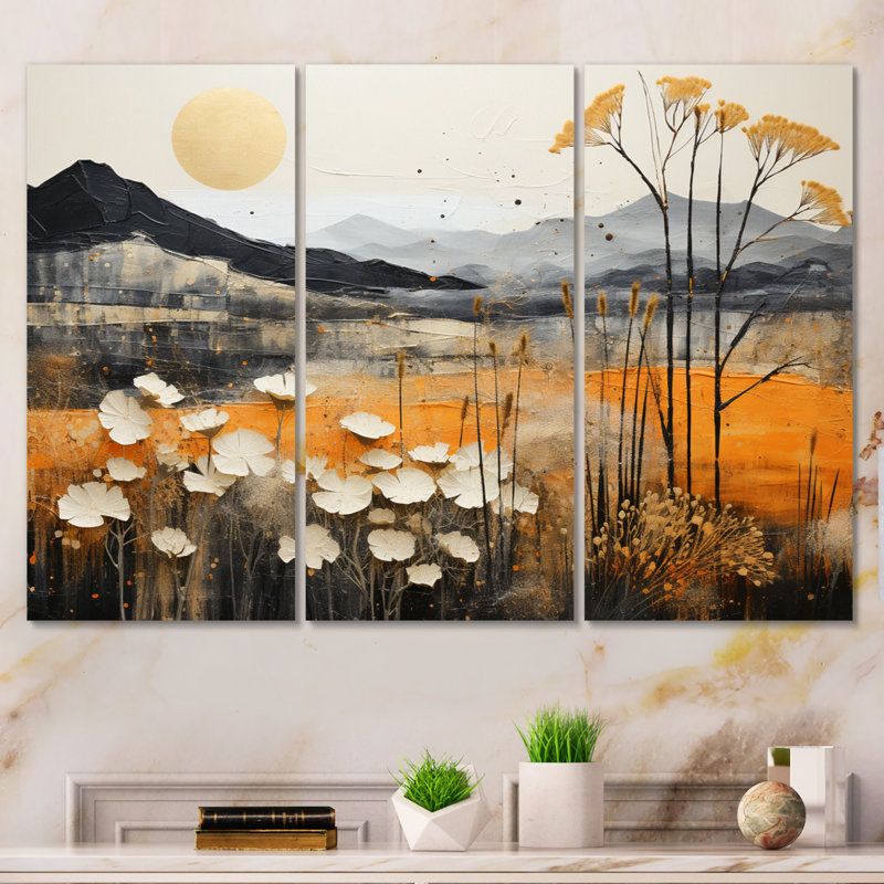 «Bold Canyon Mirage II» sur toile, reproduction de 3 pièces, H 32 po x l 48 po x P 1 po