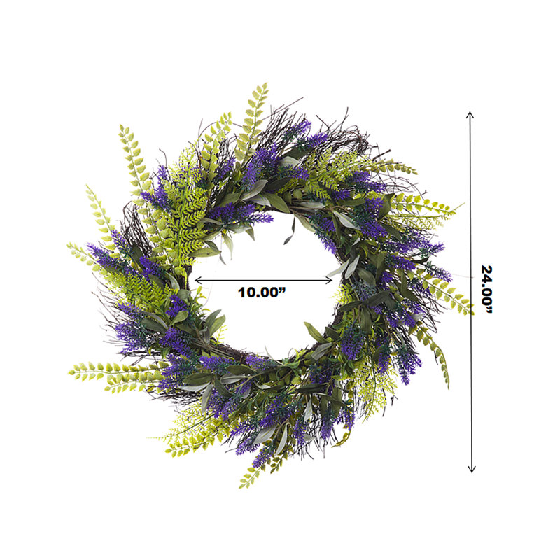 Faux Lavender Silk 24'' Wreath