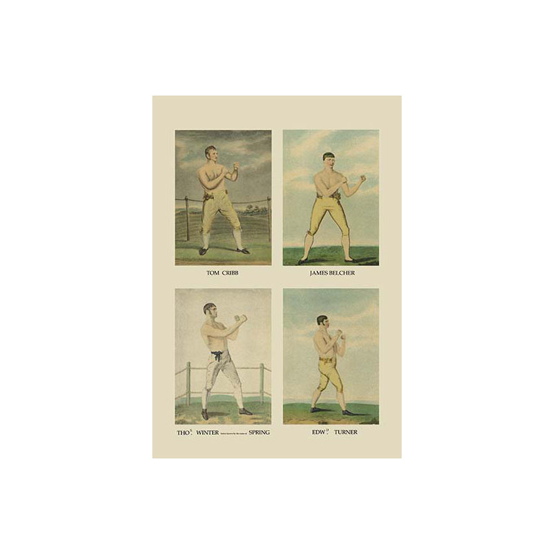 Quartet de poinçonnage, reproduction d’art, H 66 po x l 44 po x P 1,5 po