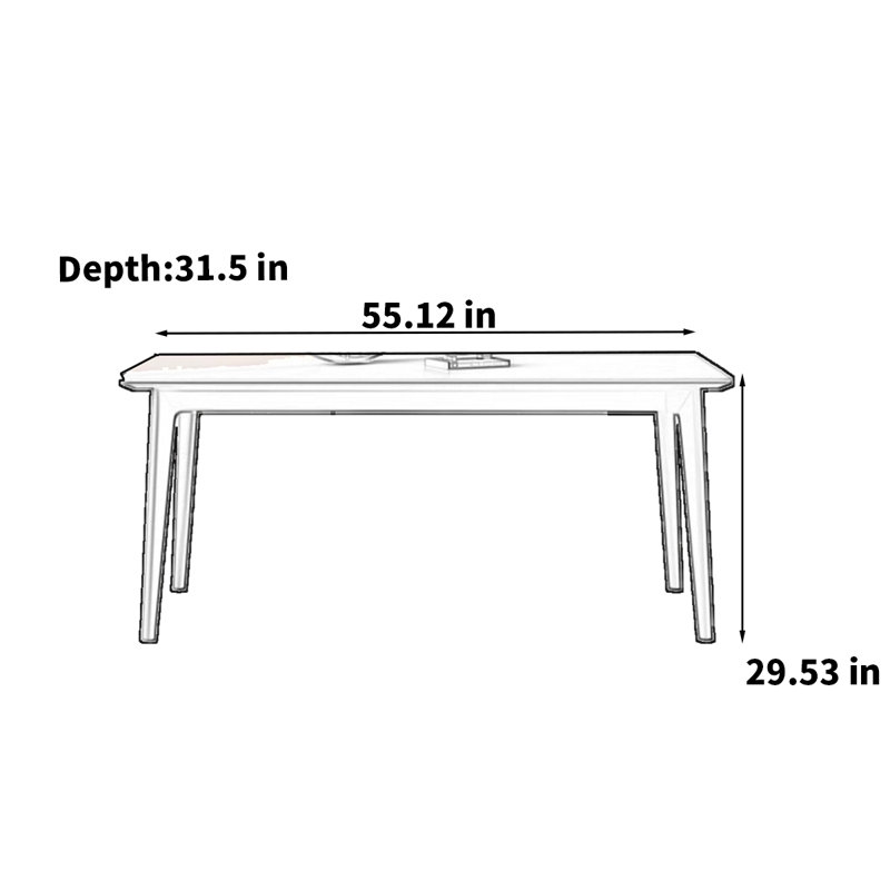 Table en pierre massif, H 29,53 po x L 55,12 po x l 31,50 po