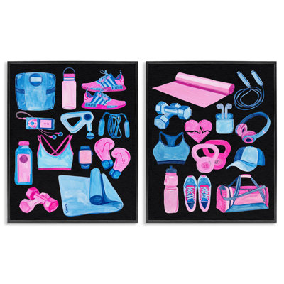  Ensemble de 2 giclées roses et bleues par Melissa Wang