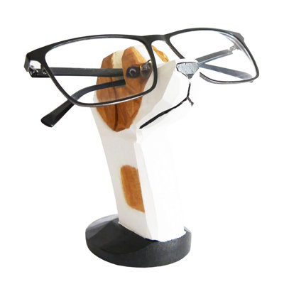 Porte-lunettes animal en bois sculpté à la main, présentoir de lunettes de soleil mignon, table de chevet bureau à domicile (chien)