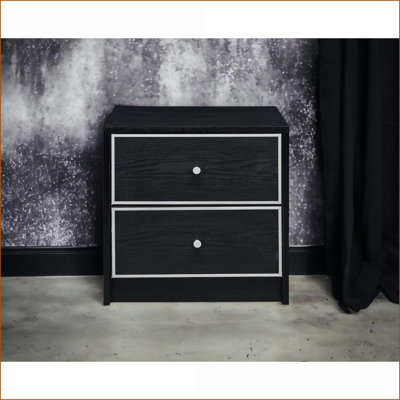 Noir et noir Table basse en bois composite argenté avec rangement, durable et amp; Gain de place pour le salon