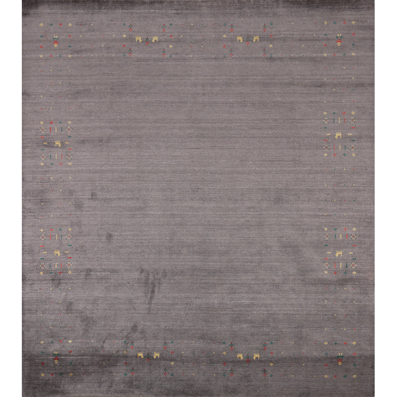 Tapis tribal gris Gabbeh 8 x 8