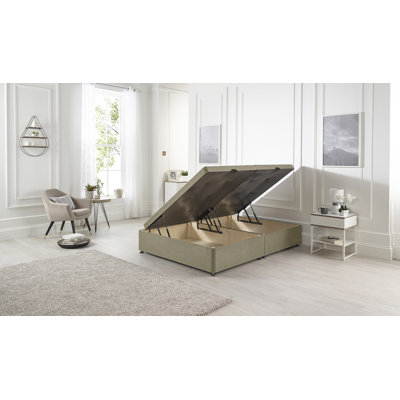 Orchid Side Opening Gas Lift Ottoman Divan Bed Base Tweed Fabric