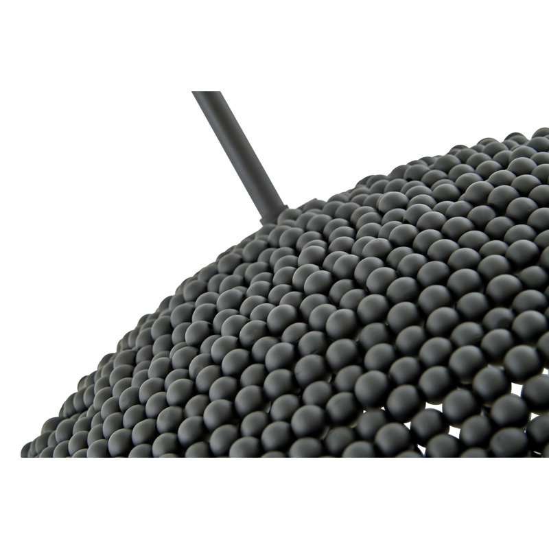 Dalia 3-Light Wooden Bead Dome Convertible Chandelier, Black