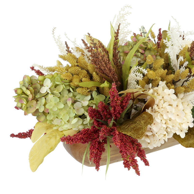 Fall Centerpiece with Hydrangeas, Pampas and Heather