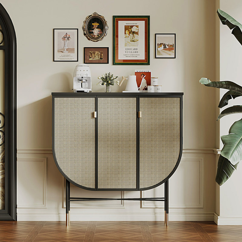Armoire d'appoint Circle, Noir, 39.37" H x 39.37" W x 13.78" D