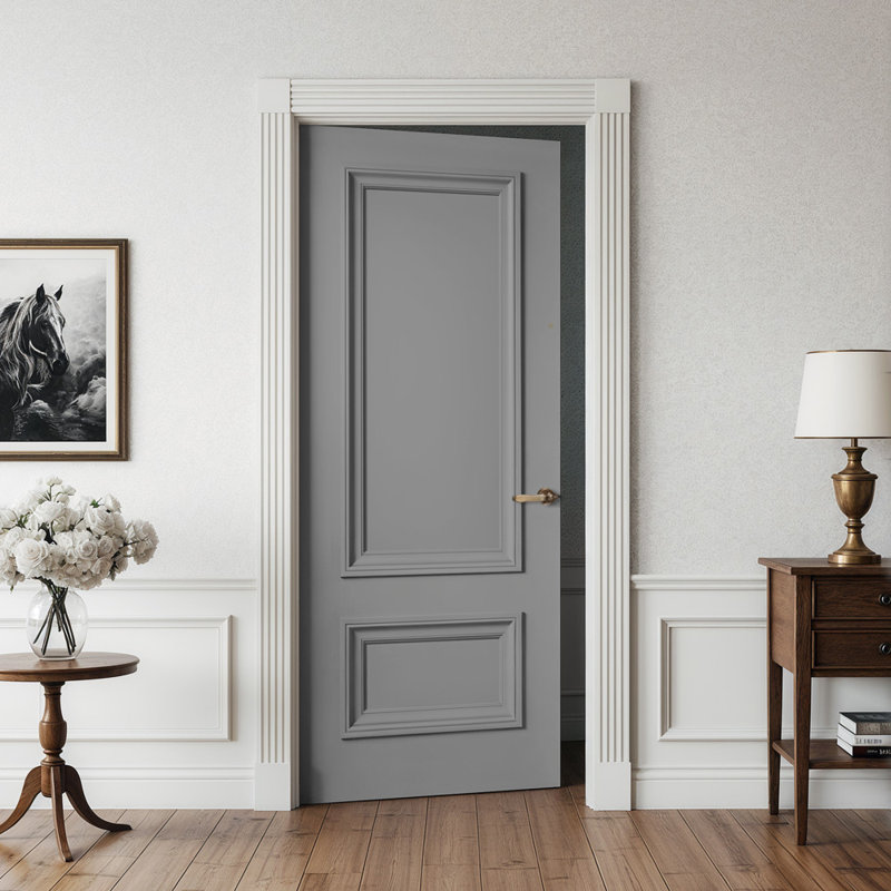 Dalle de porte intérieure 2 panneaux Palazzo, Gris clair, 88 x 28