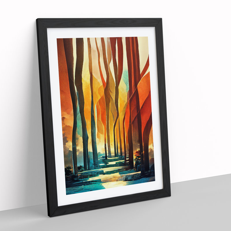XV1022-4706X Torn Abstract Forest No.6 - Print, White, Black Framed Paper, 66cm H x 48cm W