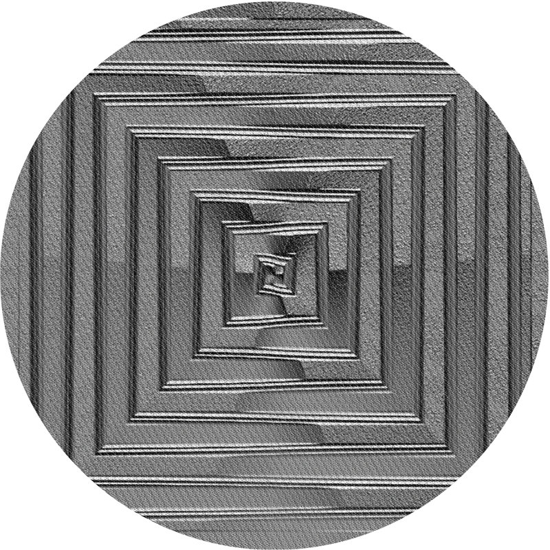 Tapis gris, Rond 5 pi