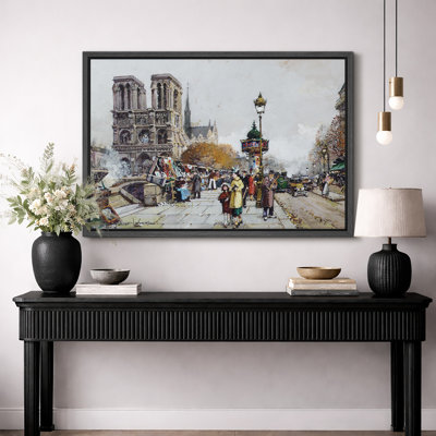 Paris Boulevard Autumn Street Artwork, European Cityscape Living Room Pictures, Framed Canvas Giclee Print Wall Art.