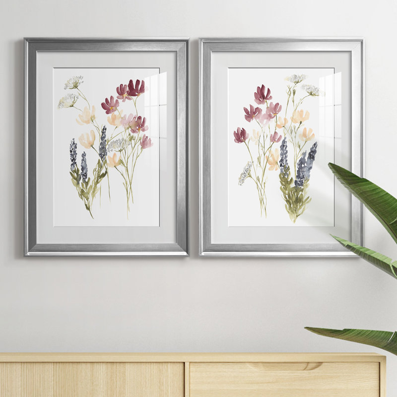 «Lobelia Garden I», reproduction encadrée de qualité supérieure - prête à être accrochée, Cadre argenté