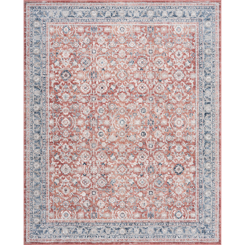 Saxton Oriental Indoor Polypropylene & Polyester Area Rug, Red-Multi-Color, Rectangle 7'11'' x 9'11''