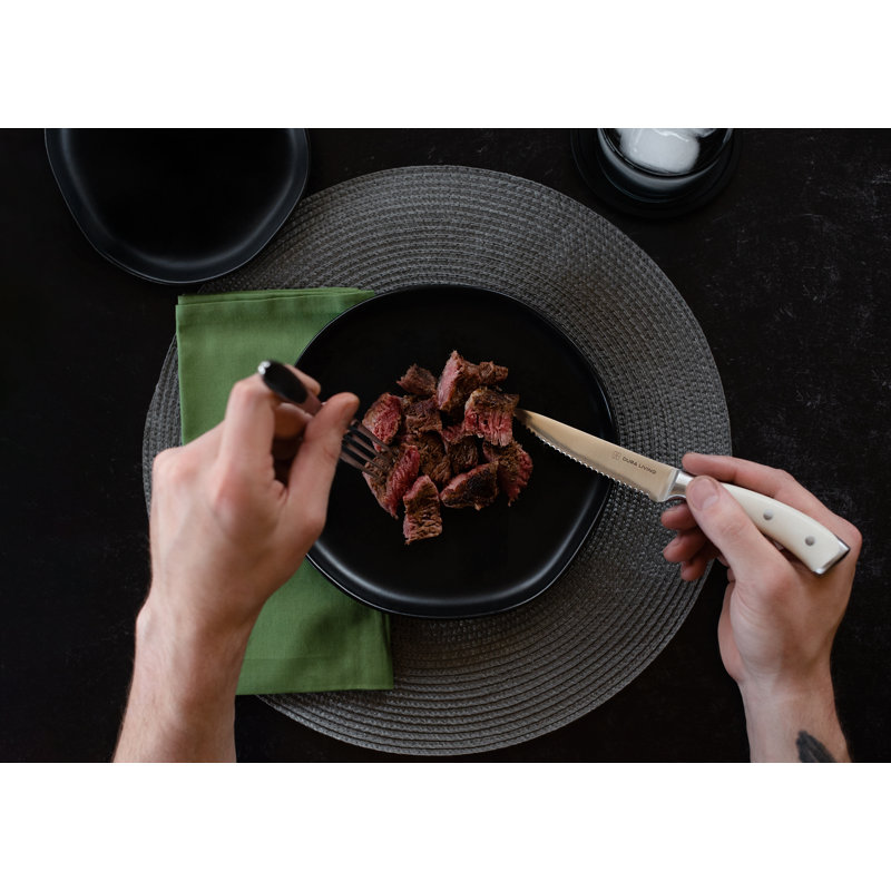 Ensemble de couteaux à steak Dura Living Elite en acier inoxydable forgé (ensemble de 4), Crème