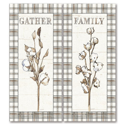" Farm Memories IX Family & X Gather " 2 Piece Art Watercolor Set