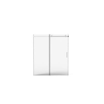 56 - 60 Inches Wide And 70 High Sliding Shower Door With 5/16"(8Mm) & Tempered Glass, Double Side Easy Clean Buffer For Convenient Use 56" 60"W X 70"H Enclosure Thick Coat, Brushed Nickel Finish