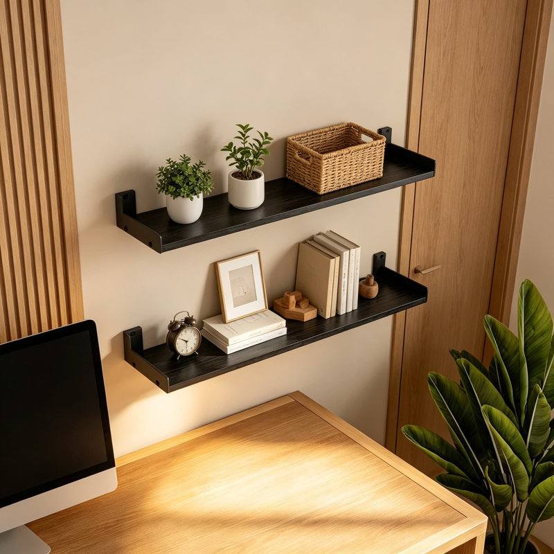 Étagères d'angle flottantes pour le rangement et la décoration murale, étagères murales en bois rustique pour salle de bain, cuisine, salon, chambre à coucher, ensemble d'étagères gain de place