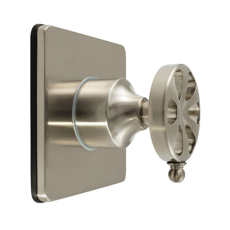 Kingston Brass Belknap Single-Handle Three-Way Diverter Valve With Square Trim Kit, Brushed Nickel