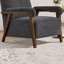 Fauteuil d'appoint rembourré en tissu de 28,35 po de largeur avec pieds en bois massif (ensemble de 6)-407407943-406491941