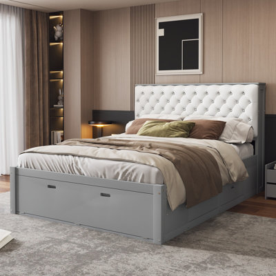 Lit plateforme tapissier Shirae