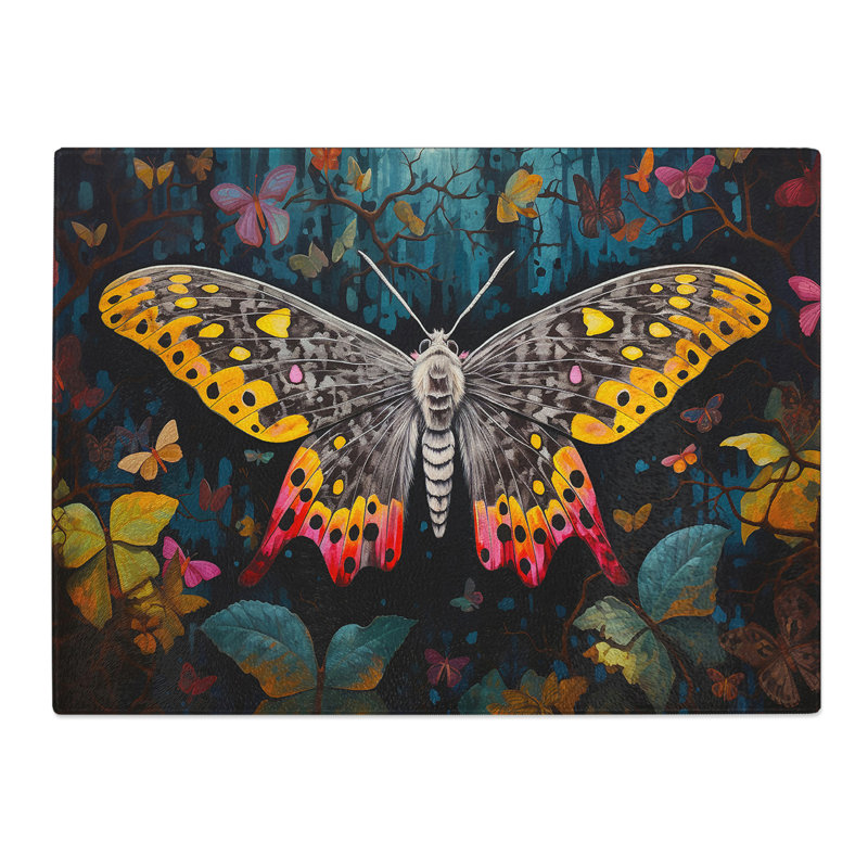 Moth Pop Art No.2  Glass Chopping Board