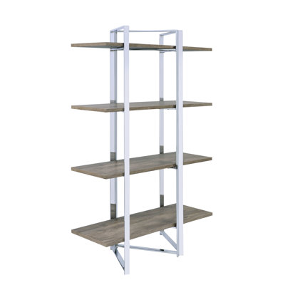 Natural And 4-Shelf - Enhance Your Kitchen With Style Functional Design Bookshelf Finish Complement Any Room Decor Construction For Long-Term Use