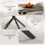 Round Dining Table for 4 Kitchen Table with Steel Legs Grey and Black