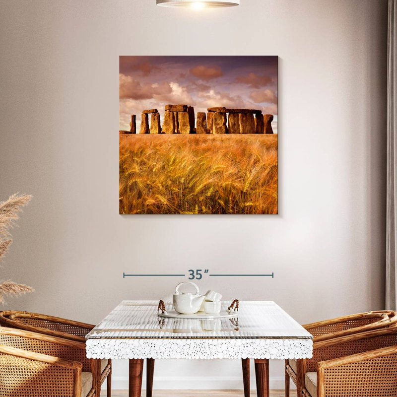 Keiri Wheat Field By The Stonehenge, 36'' H x 36'' W