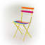 Ensemble bistro 3 pièces avec table pliante et 2 chaises, multicolore-1399073889