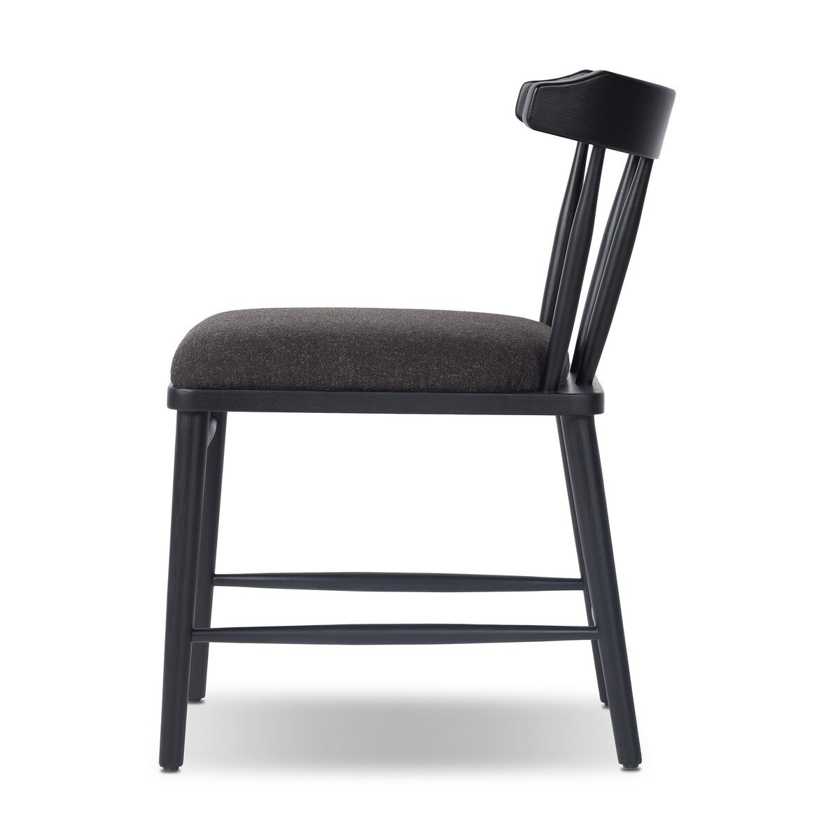 Waverly Genuine Leather Side Chair, Antwerp Noir, Black