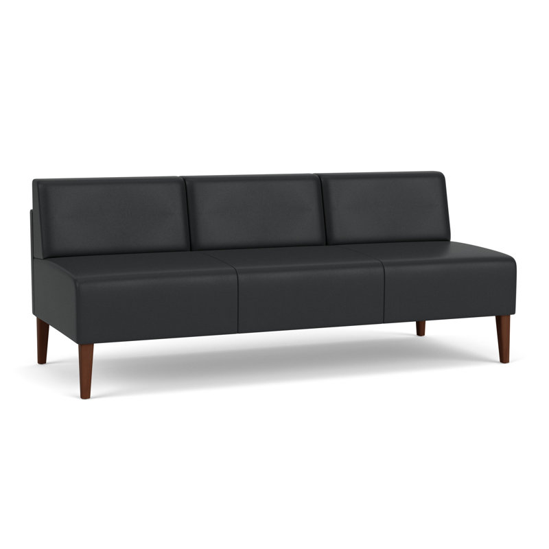 Canapé sans accoudoirs Luxe Lounge, Modena graphite, Bois de noyer