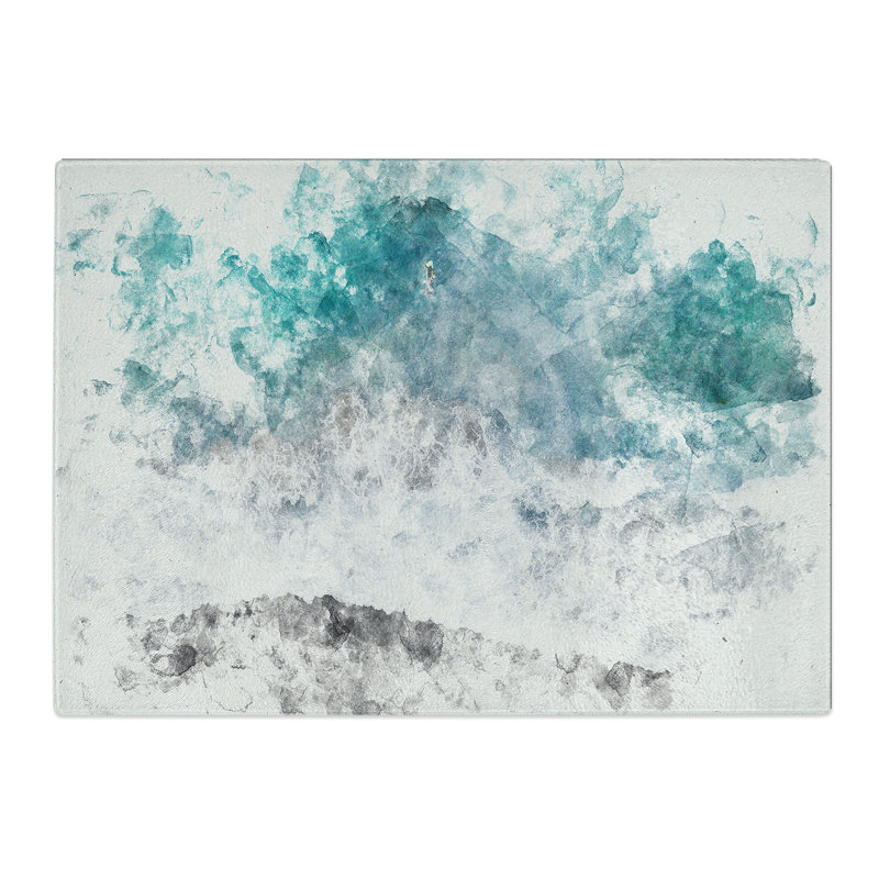 Tempered Glass Leaving the Beach Chopping Board, 20 cm x 28.5 cm