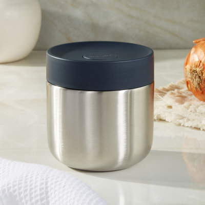 BergHOFF Nommie Stainless Steel 12oz Food Container, Navy and Steel