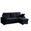 3 - Seat Dark Blue Chenille Sectional With Built In Cup Holder, Removable Tray And Hidden Storage, Suitable For Small Spaces Storage Chaise, Adjustable Backrests Comfort