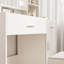 Dressing Table With LED Mirror & Storage Stool, White Vanity Desk With 3-Color & Dimmable Lights