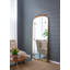 Miroir pleine grandeur 76 po x 40 po, miroir de plancher en métal doré antique pour le salon, la chambre à coucher