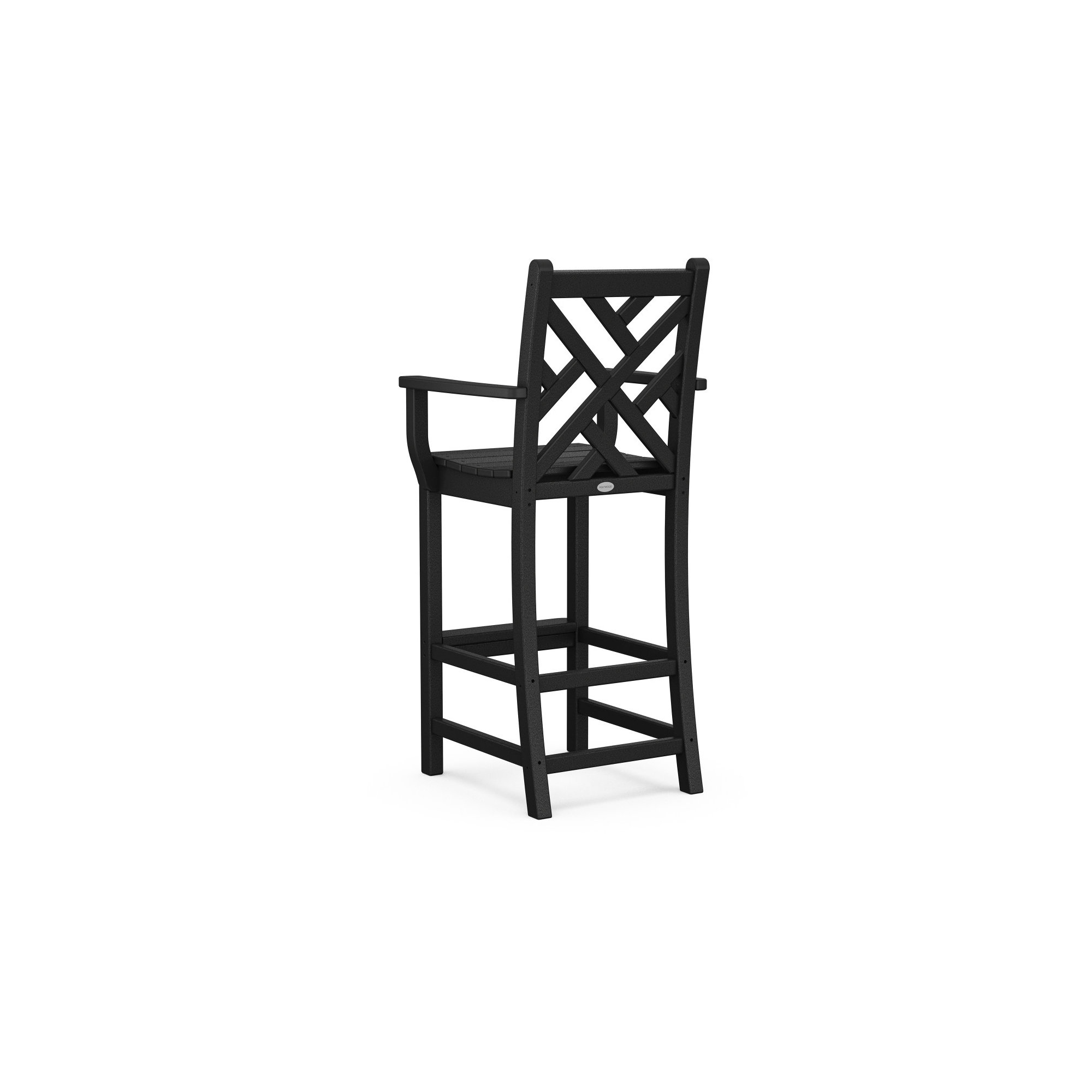POLYWOOD Chippendale Bar Arm Chair in Sand, Black