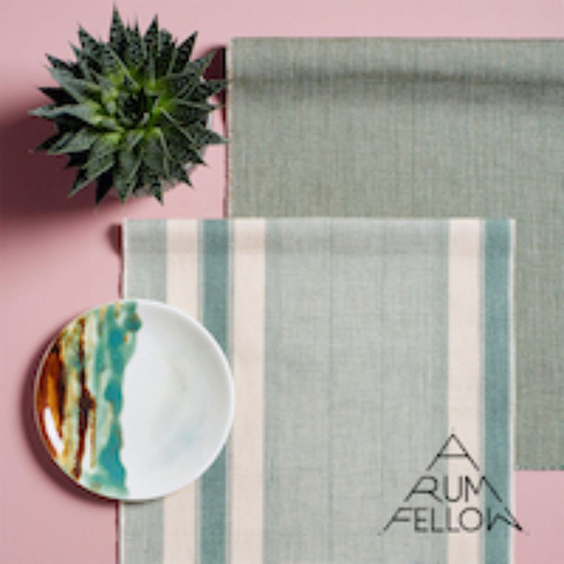 Schumacher x A Rum Fellow Ipala Hand Woven Stripe Fabric, Green