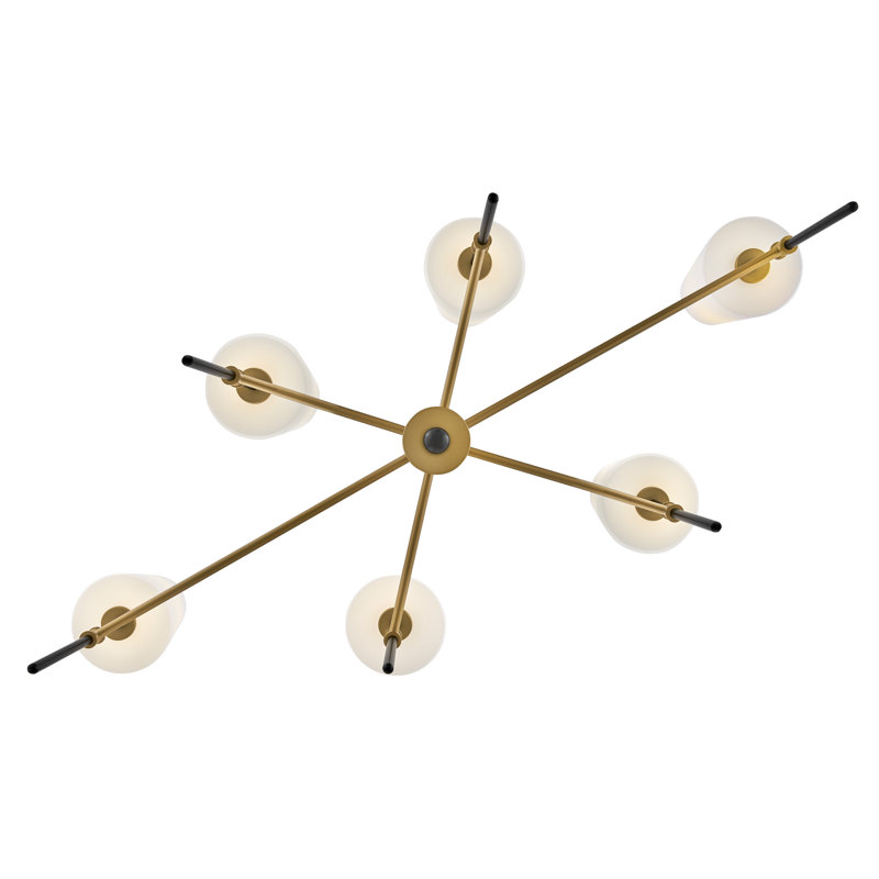 Saunders 45" Six-Light Shaded Linear Chandelier