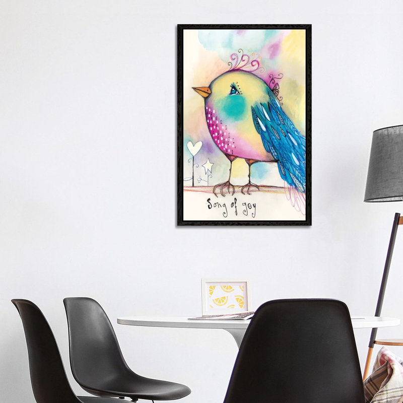 Song Bird 1 Piece Painting on Canvas, 101.6cm H x 66.04cm W x 3.81cm D, Black Framed